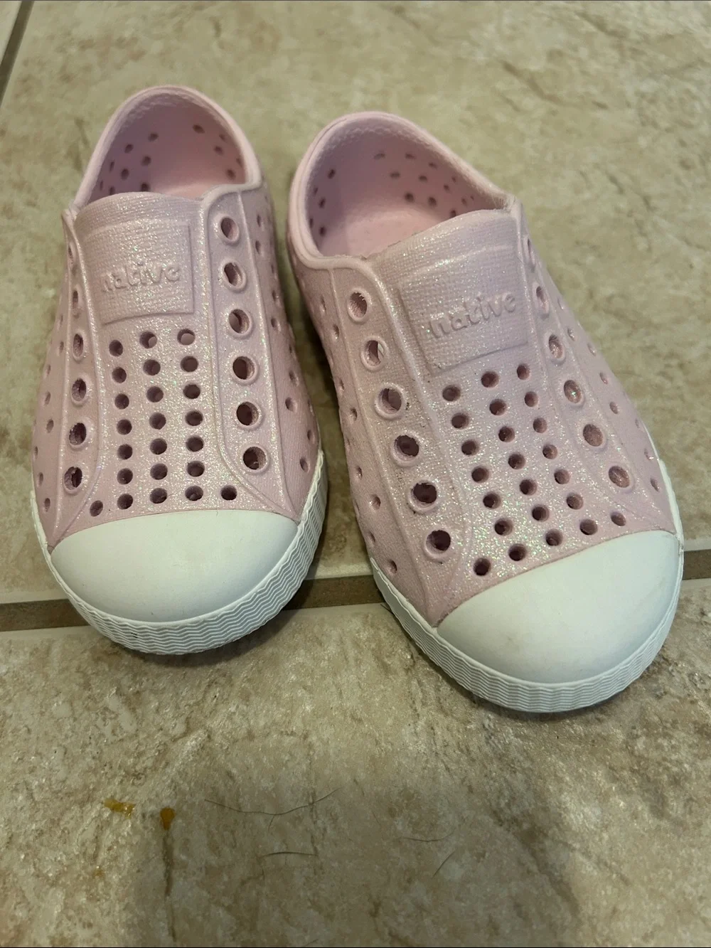 Kids native Slip-On Water Resistant Shoes - glitter Pink